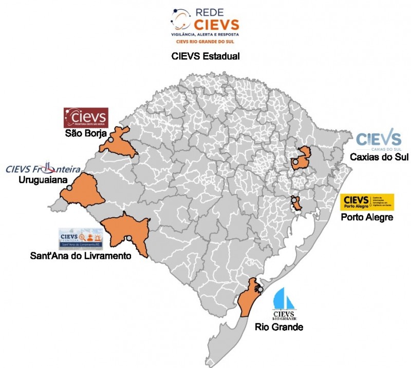 O Rio Grande do Sul possui 7 unidades CIEVS no Estado.